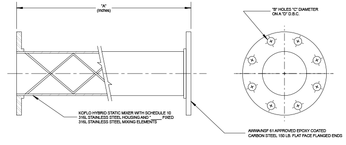 Low Pressure Loss Design Hybrid Mixer for Ductile Iron Lines