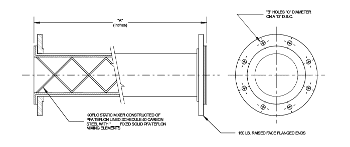 PTFE-Lined Flanged Mixer