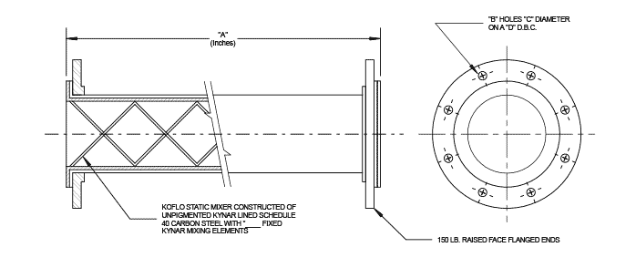 Kynar®-Lined Static Mixer