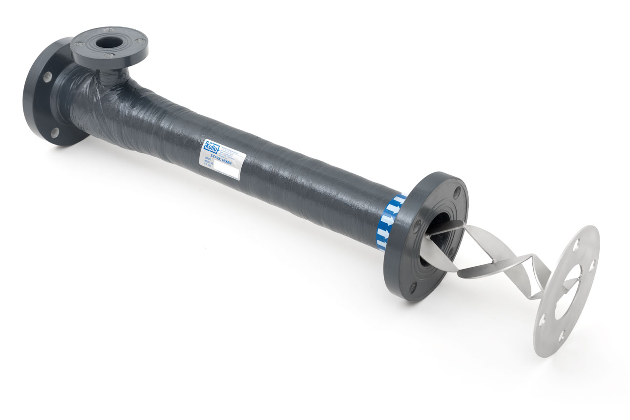 Fiberglass Static Mixer with Flanged Injection Port and Removable Hastelloy® Elements