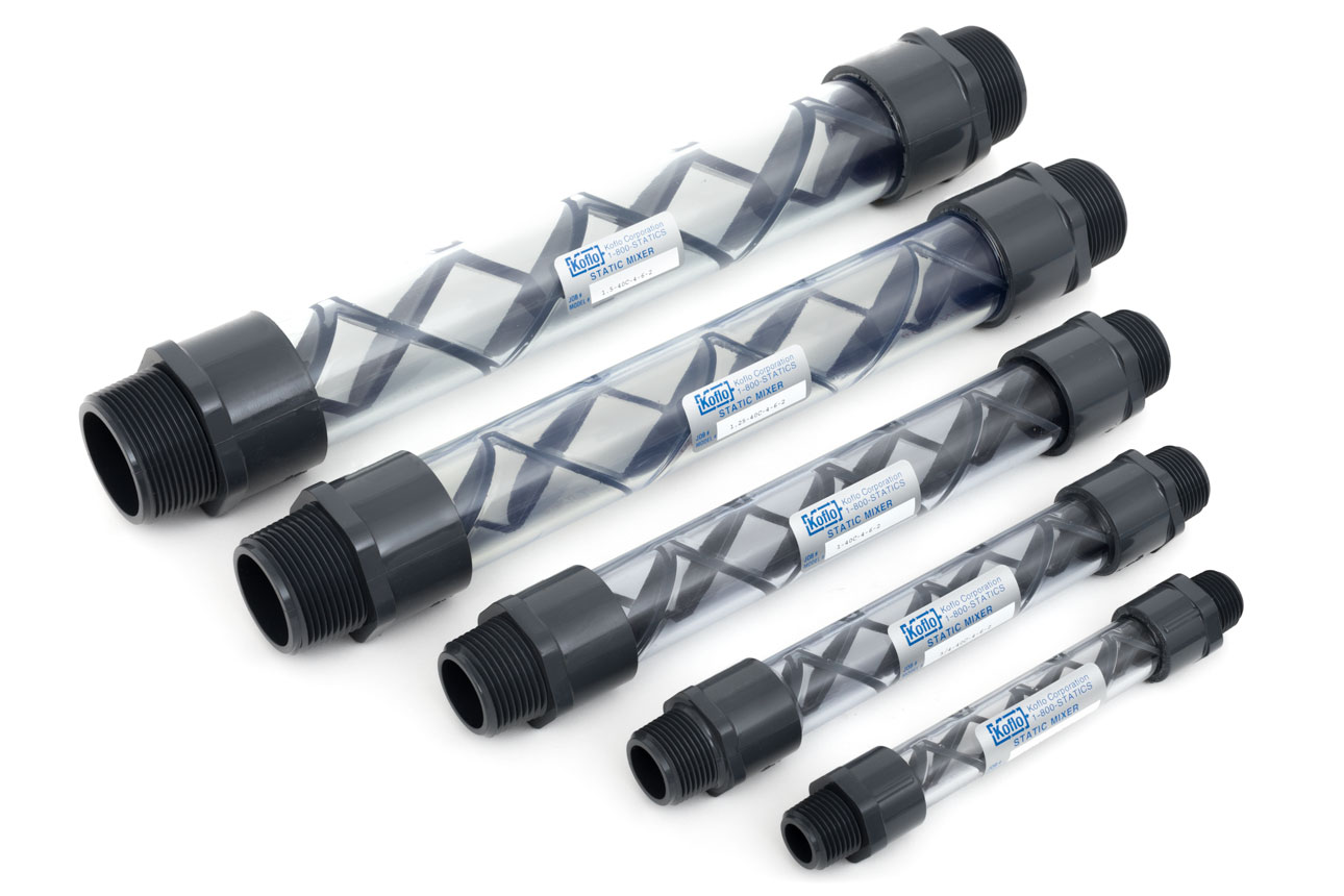 Stock Clear PVC Static Mixers with 6 Elements
