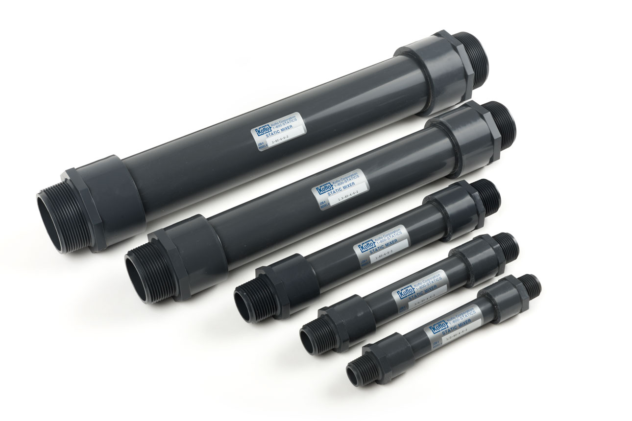 Threaded Gray PVC Static Mixers